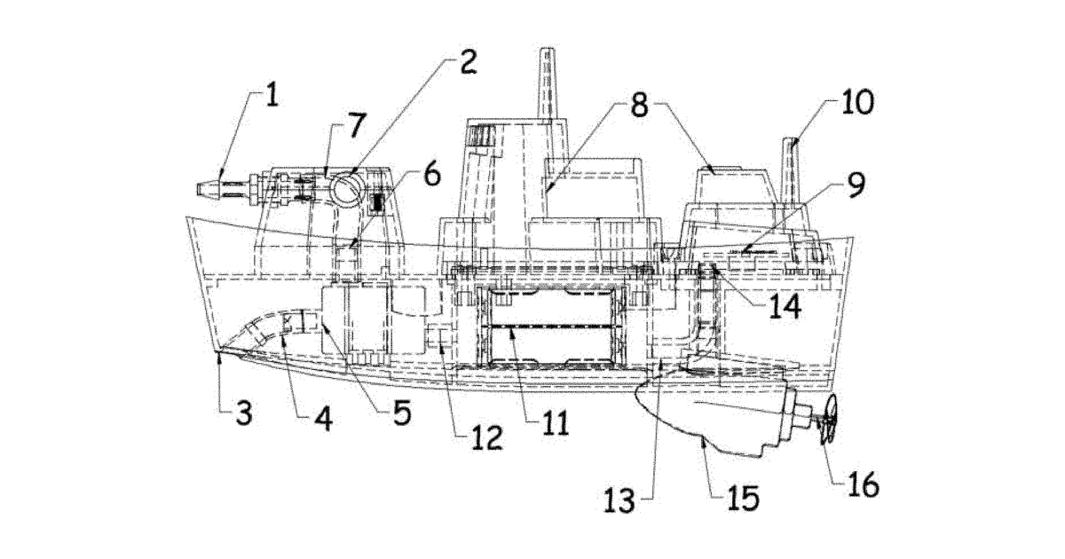 Patent drawing for Remote-controlled water toy
