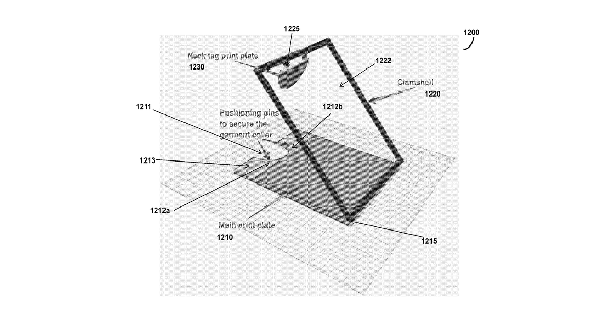 Patent drawing for Systems and methods for direct to garment printing