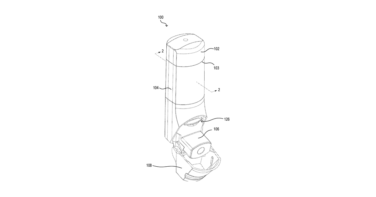 Patent drawing for Drug delivery device with electronics