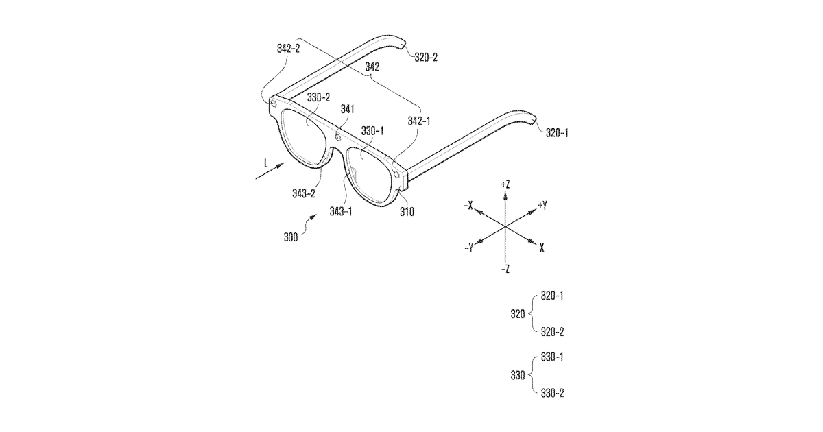 Patent drawing for Wearable electronic device including cameras