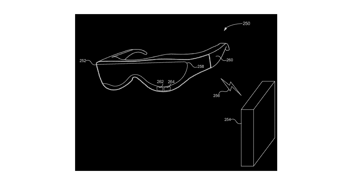 Patent drawing for Detecting physical aspects of an eye using inward-facing sensors in an artificial reality headset