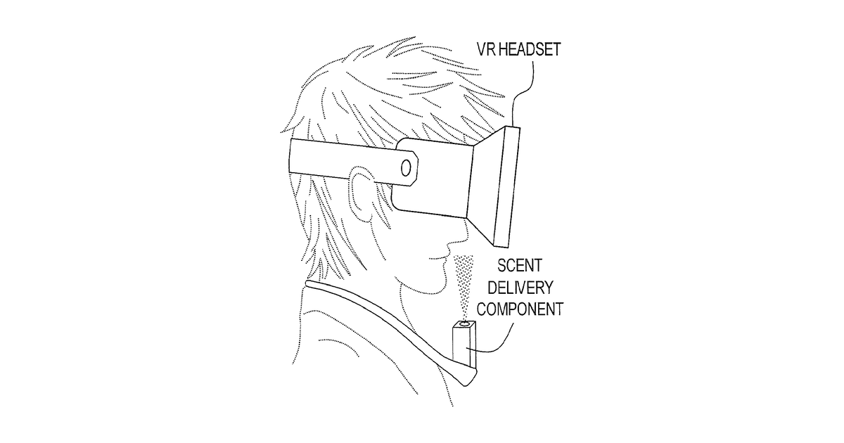 Patent drawing for Device and method for integrating scent into virtual reality environment