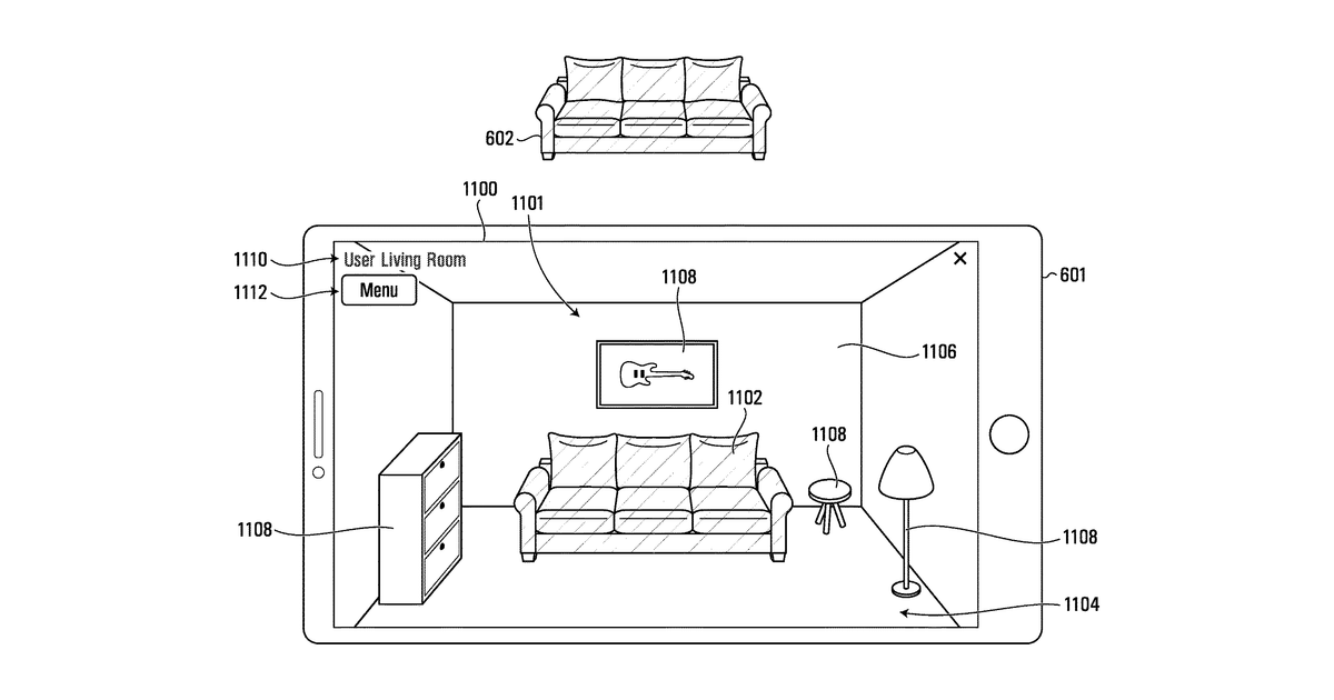 Patent drawing for Systems and methods for generating augmented reality scenes for physical items