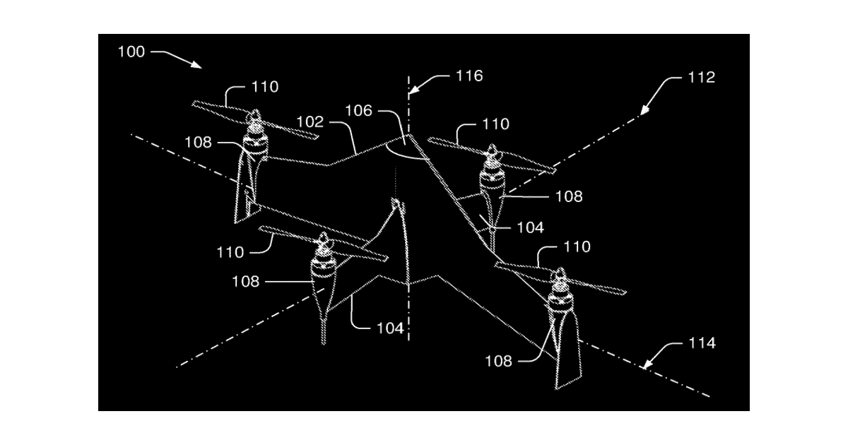 Patent drawing for High speed multi-rotor vertical takeoff and landing aircraft