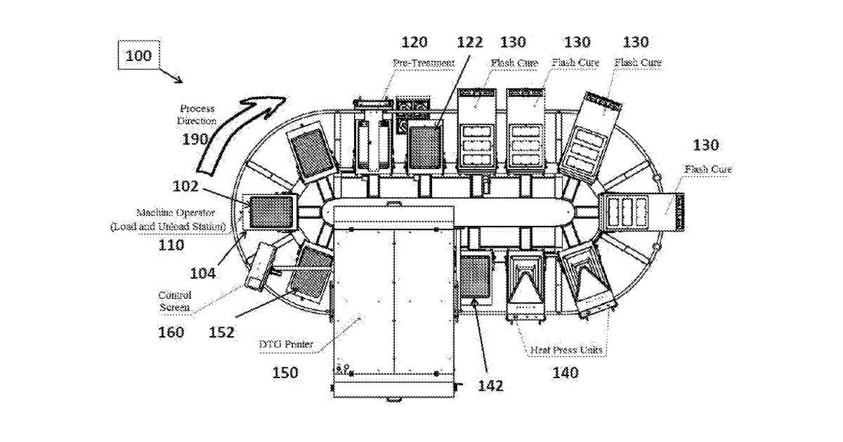 Patent drawing for Reconfigurable support pads for fabric image transfers