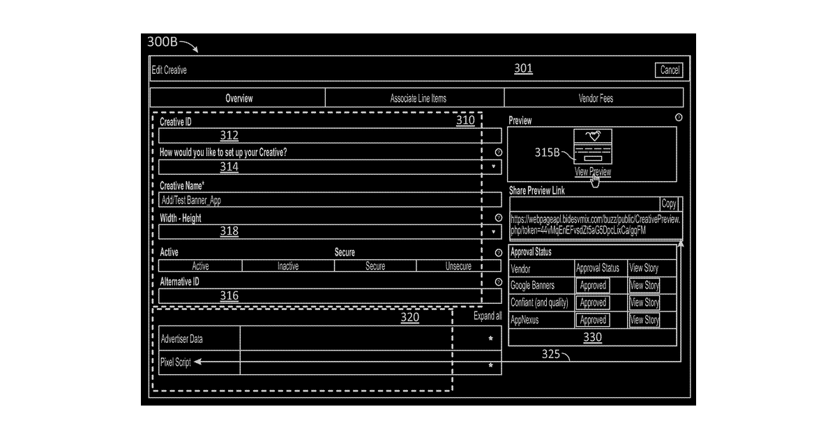 Patent drawing for Parametric tracking and triggering of advertising events in online multimedia environments