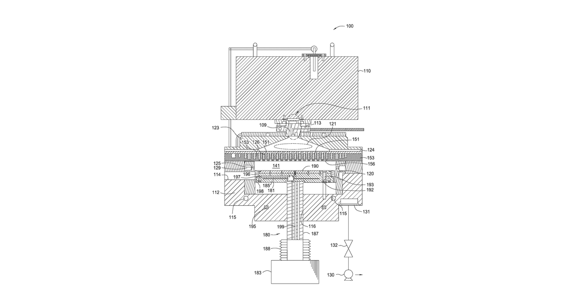Patent drawing for Cluster processing system for forming a metal containing material