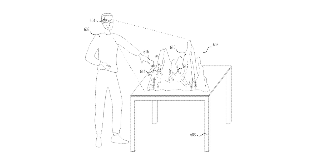 Patent drawing for Multi-dimensional experience presentation using augmented reality
