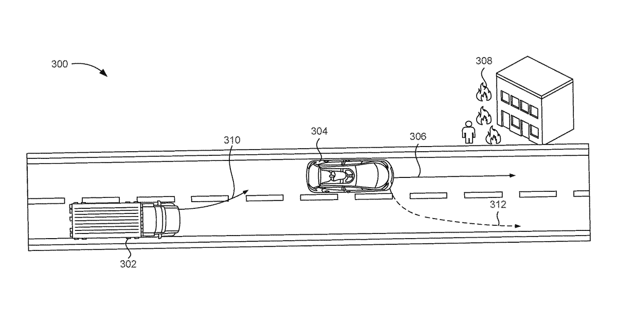 Patent drawing for Emergency vehicle intent detection