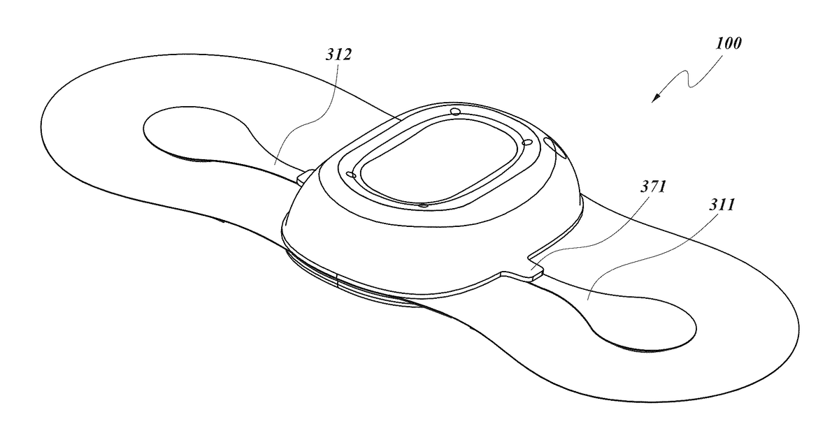 Patent drawing for Wearable monitor
