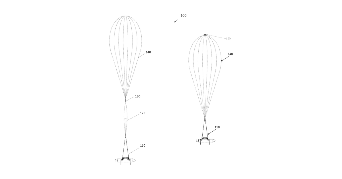Patent drawing for System and devices for high altitidue atmospheric payload transportation and deployment