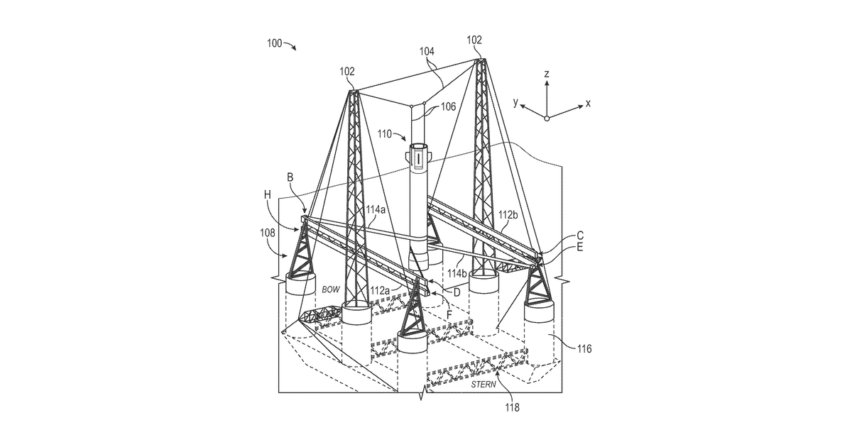 Patent drawing for Systems and methods for receiving a descending rocket