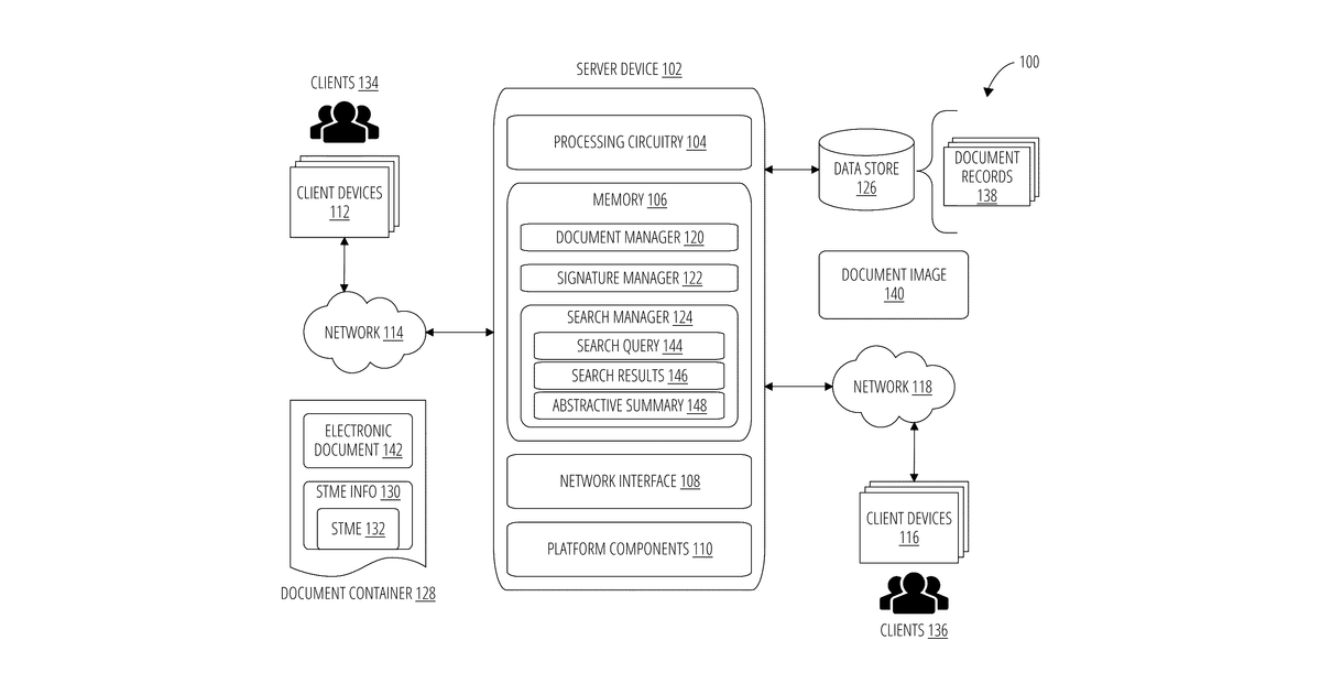 Patent drawing for Semantic search and summarization for electronic documents