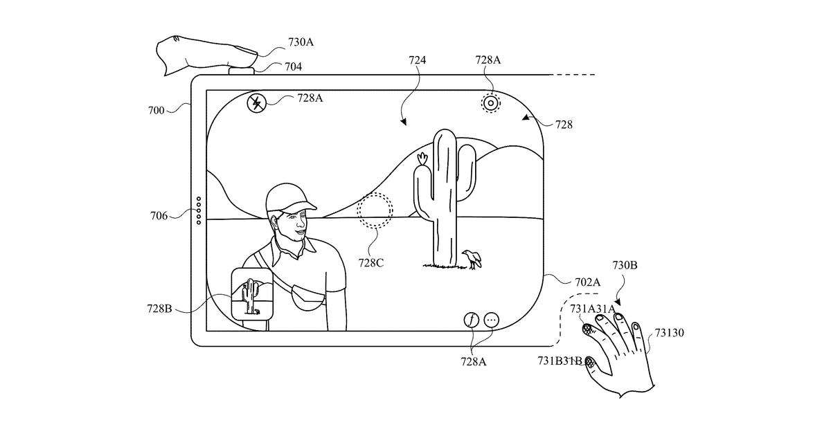 Patent drawing for Devices, methods, and graphical user interfaces for capturing and viewing immersive media