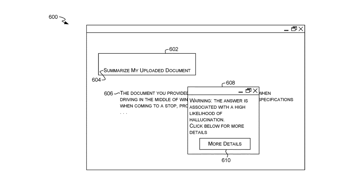 Patent drawing for Detecting hallucination in a language model