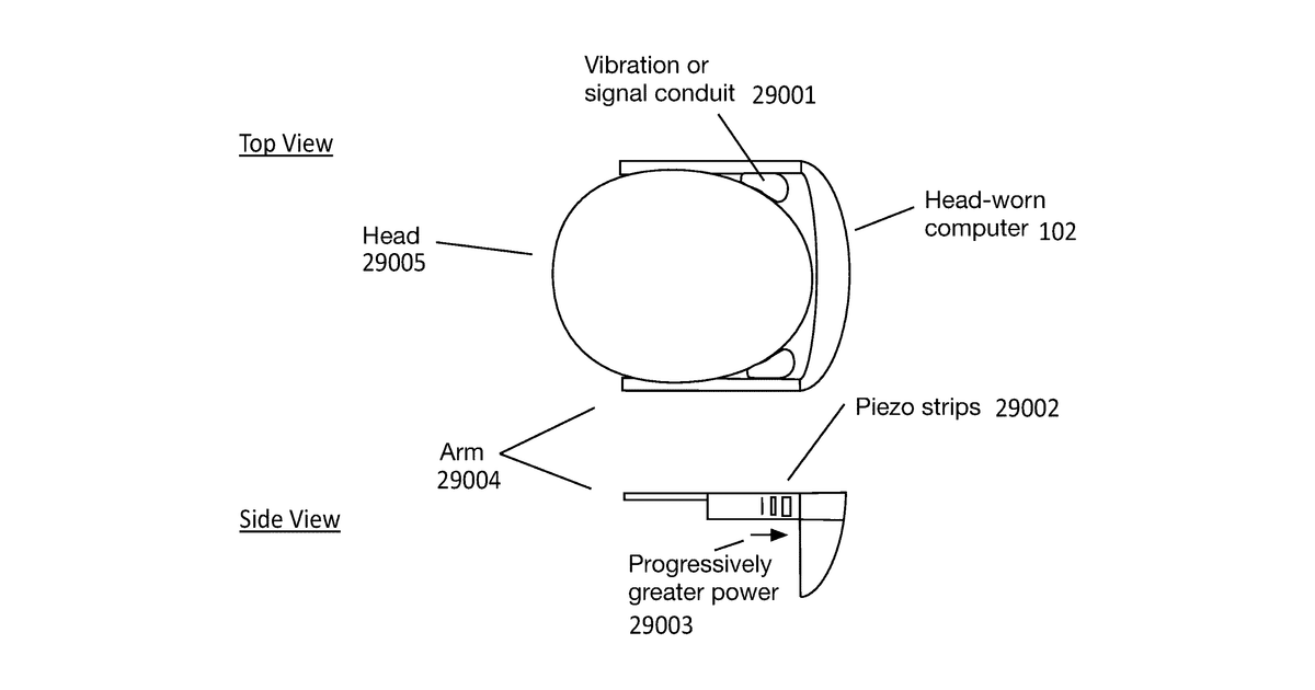 Patent drawing for Haptic systems for head-worn computers