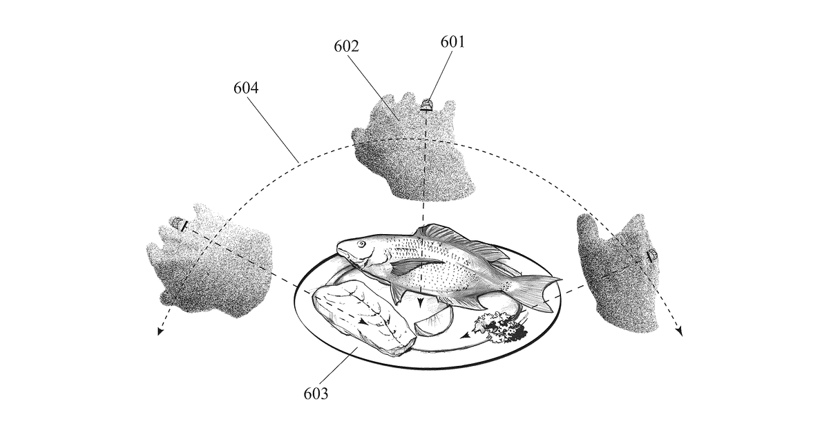 Patent drawing for Automatically Tracking One's Food Consumption Using the "Jedi Mind Trick" Hand Motion