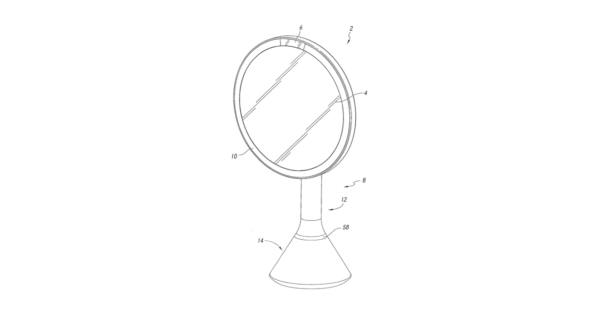 Patent drawing for Voice-activated vanity mirror