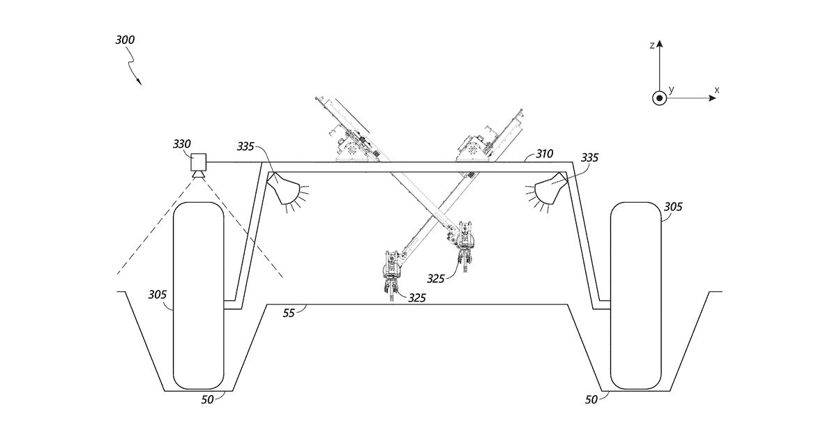 Patent drawing for Autonomous crop harvester