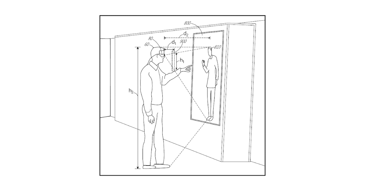 Patent drawing for Augmented reality systems and methods utilizing reflections