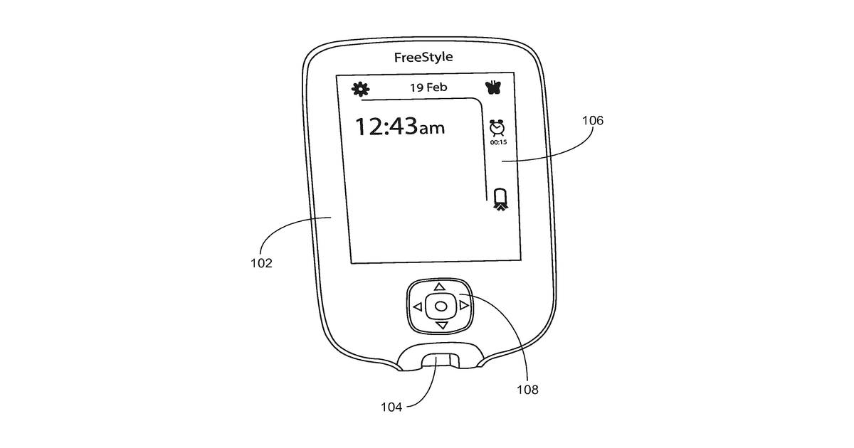 Patent drawing for Software applications residing on handheld analyte determining devices