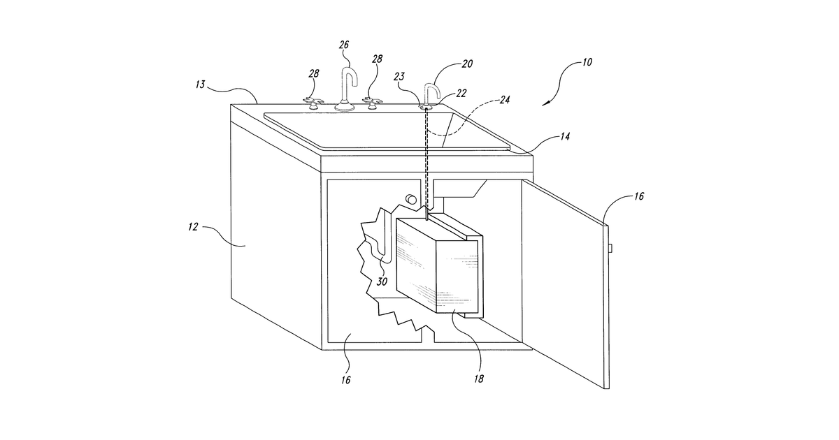 Patent drawing for Under the counter water treatment system
