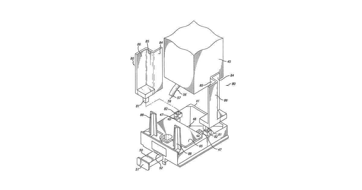 Patent drawing for Liquid dispenser with sliding flow regulator