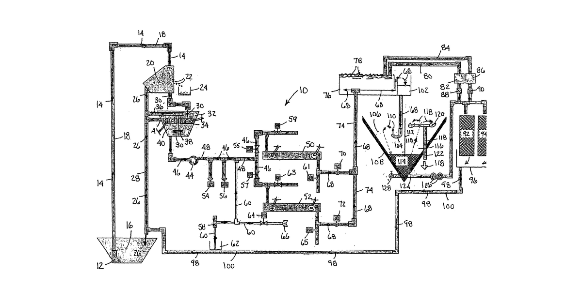 Patent drawing for High volume electrolytic water treatment system and process for treating wastewater