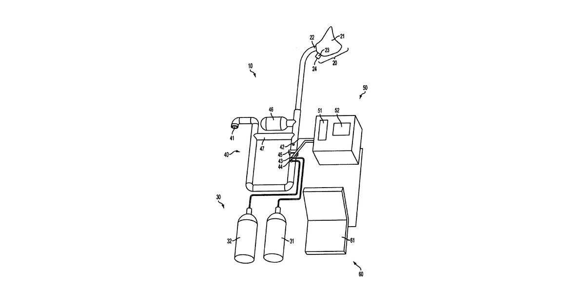 Patent drawing for Reduced-oxygen breathing device