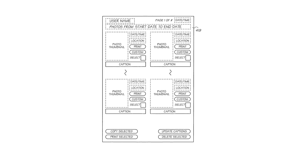 Patent drawing for Method and system for printing a photograph