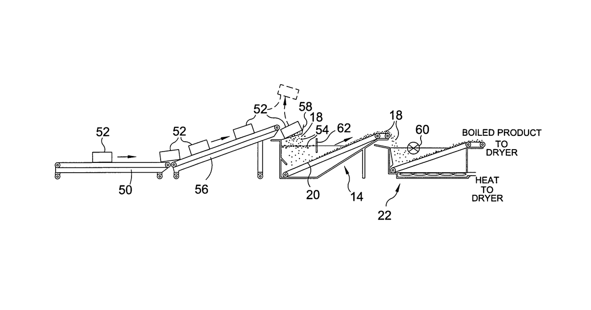 Patent drawing for Automated apparatus and system for cooking, drying and peeling shellfish products