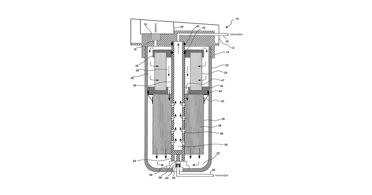 Patent drawing for Water purification system utilizing a carbon block pre-filter
