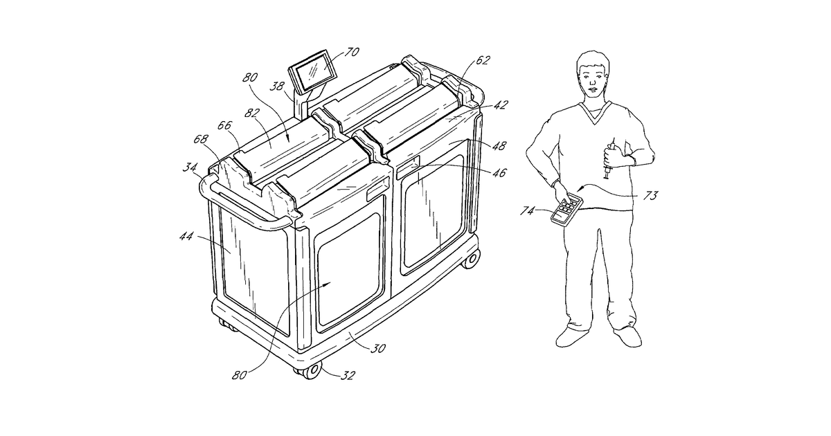 Patent drawing for Handheld medical waste sorting device