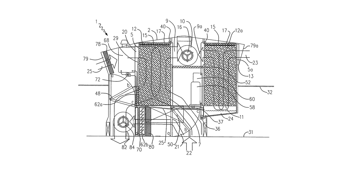 Patent drawing for Hydronic rooftop cooling systems