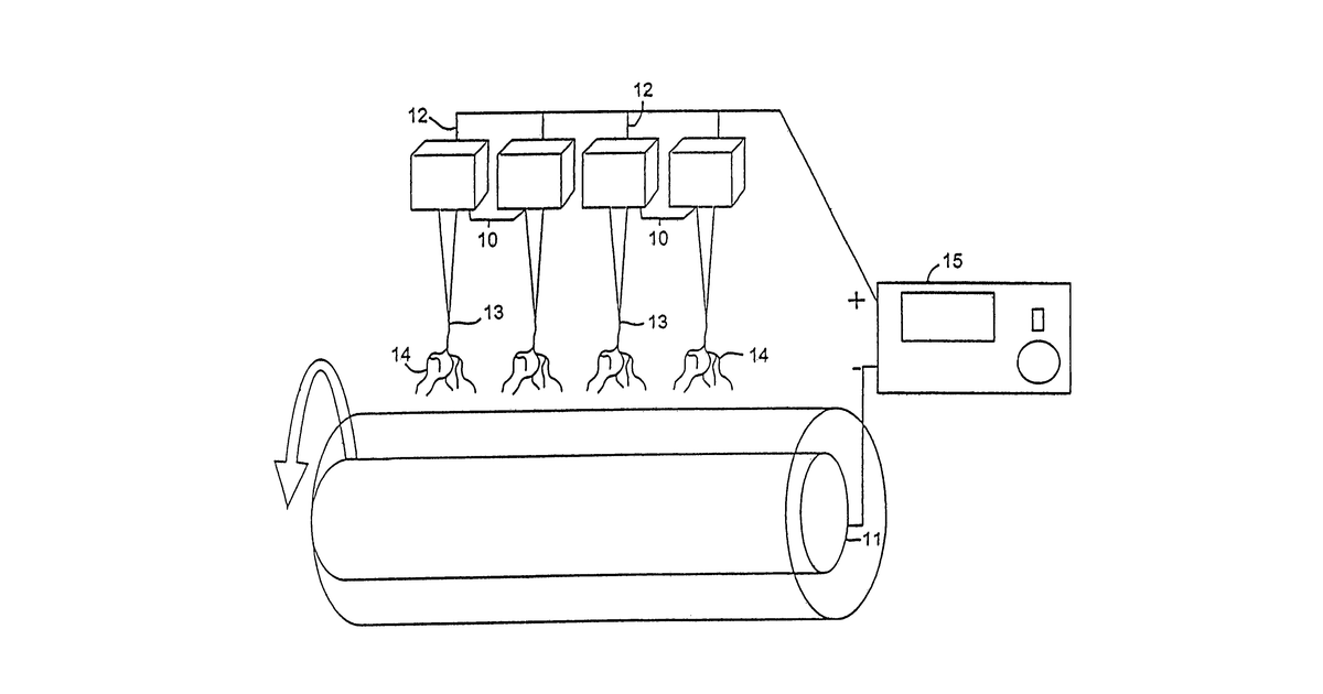 Patent drawing for Electroprocessed material made by simultaneously electroprocessing a natural protein polymer and two synthetic polymers