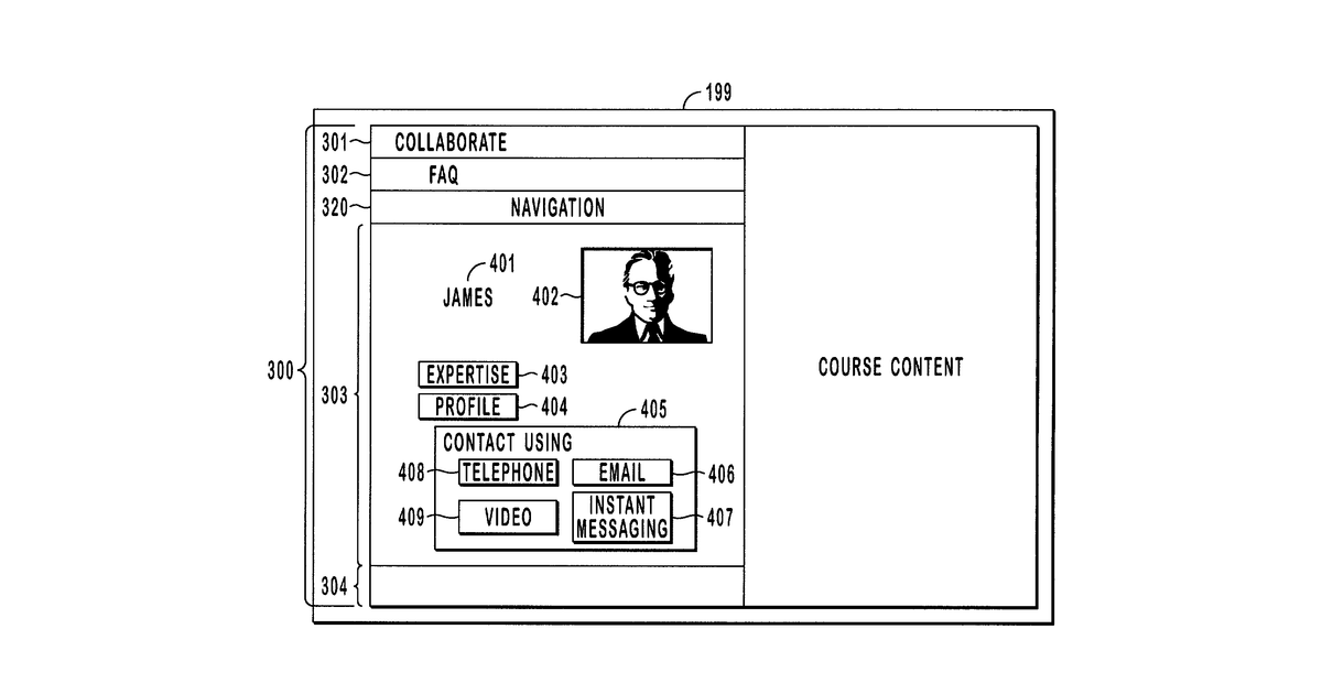 Patent drawing for Providing collaborative services with content