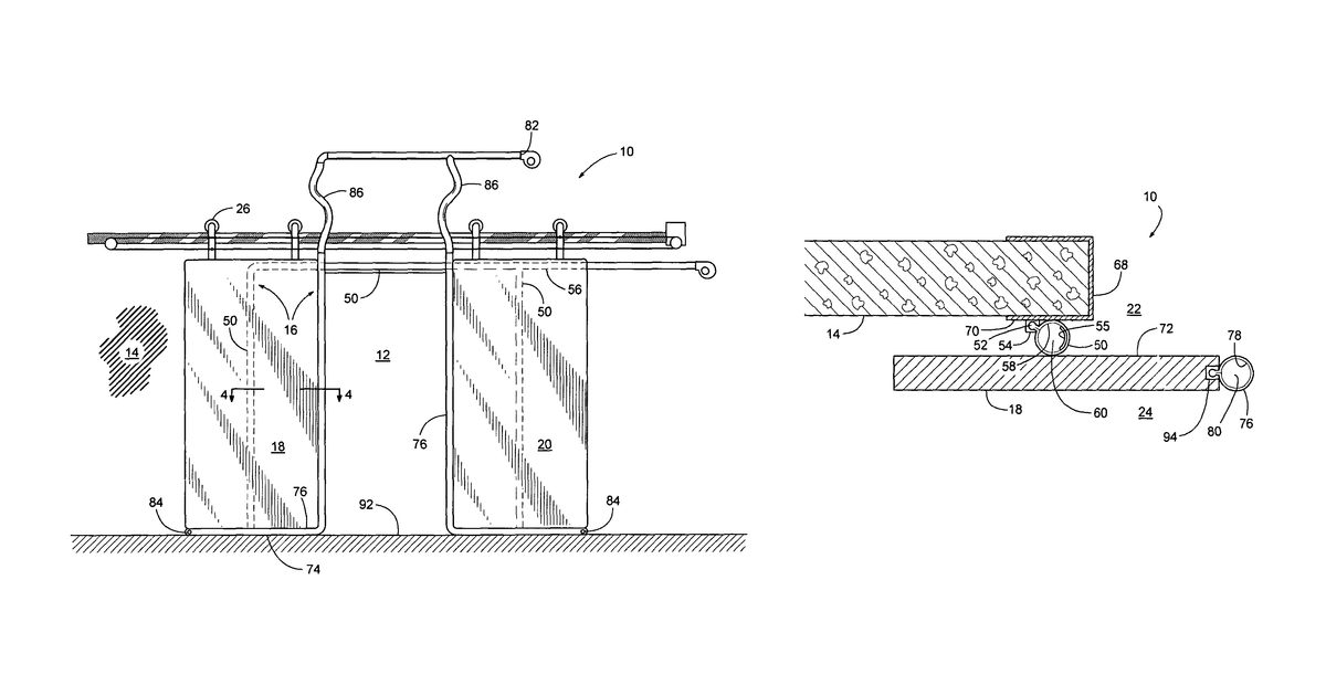 Patent drawing for Inflatable door seal
