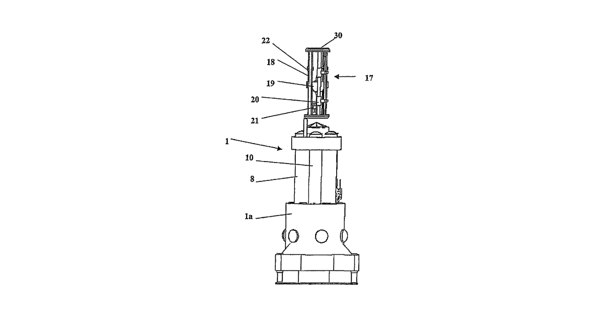 Patent drawing for Drilling rig placed on the sea bed and equipped for drilling of oil and gas wells