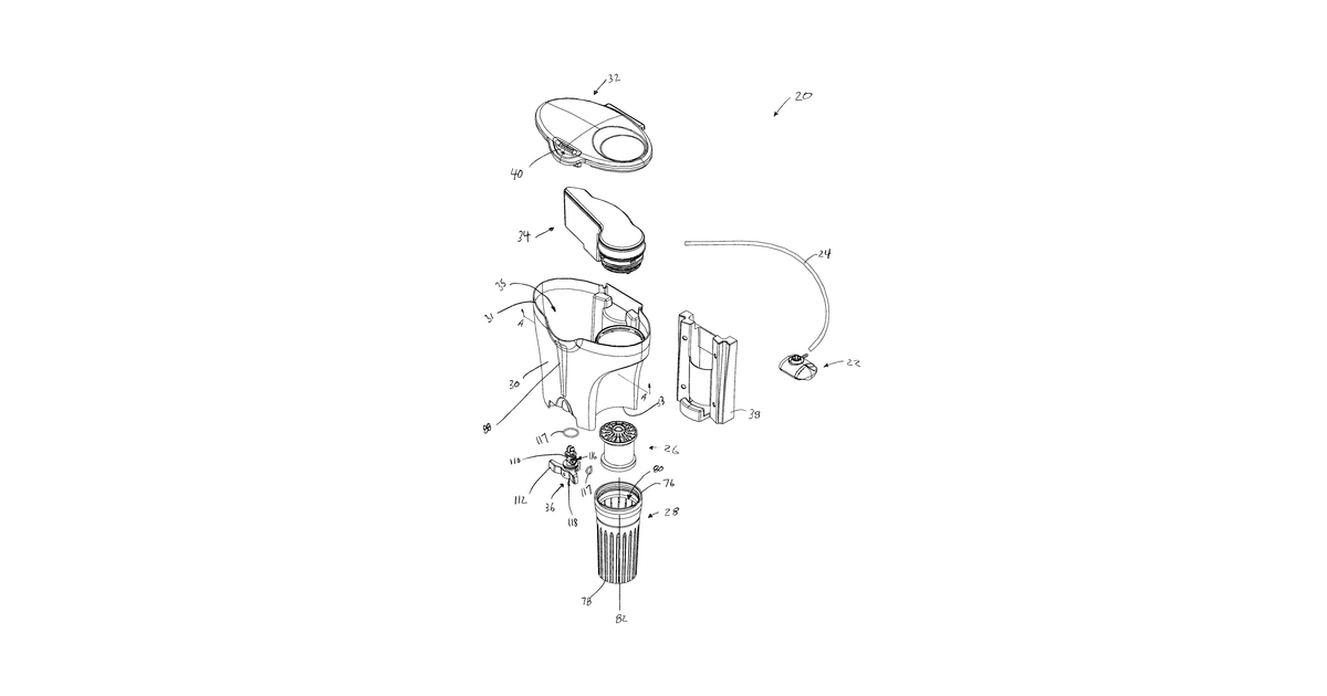 Patent drawing for Water filter device
