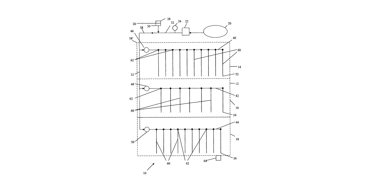 Patent drawing for Method and system for disinfecting irrigation water in agricultural irrigation systems