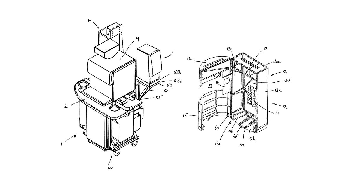 Patent drawing for Beverage vending machine installation