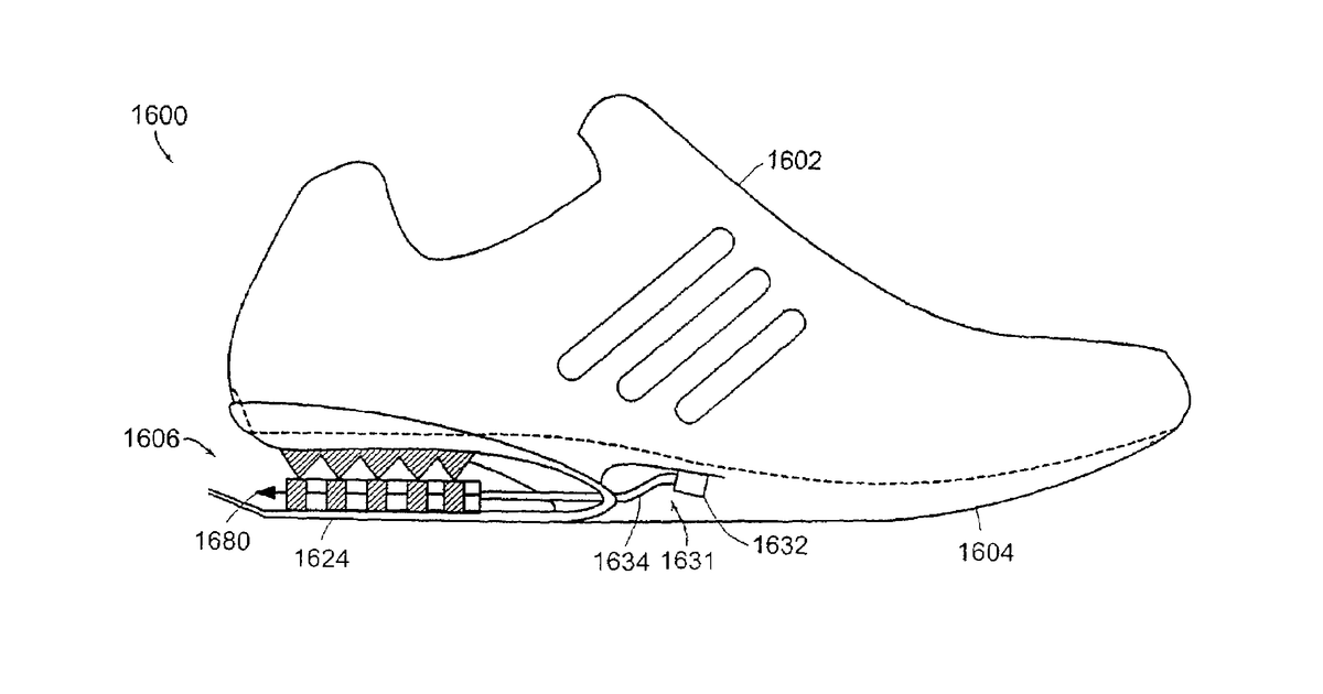 Patent drawing for Intelligent footwear systems