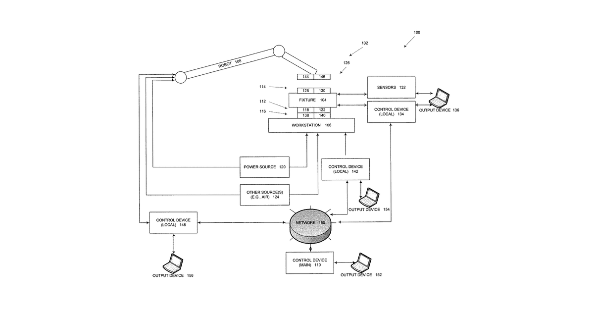 Patent drawing for Systems, methods, and apparatus for providing continuous power to a fixture in a manufacturing process