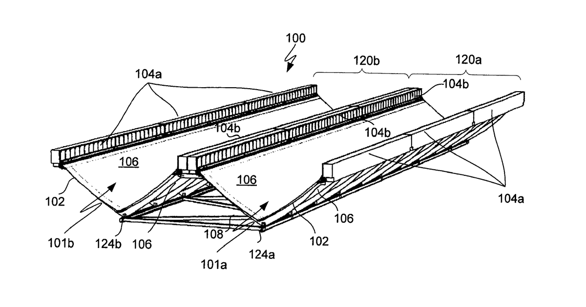 Patent drawing for Dual trough concentrating solar photovoltaic module