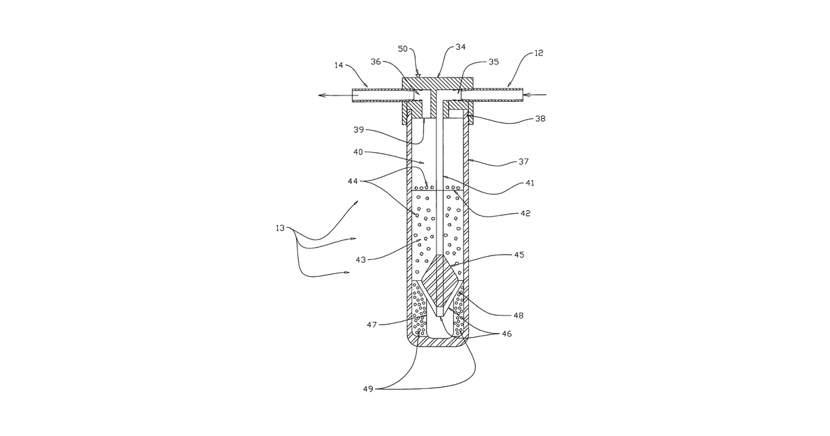 Patent drawing for Method for liquid purification using a molecular reaction unit