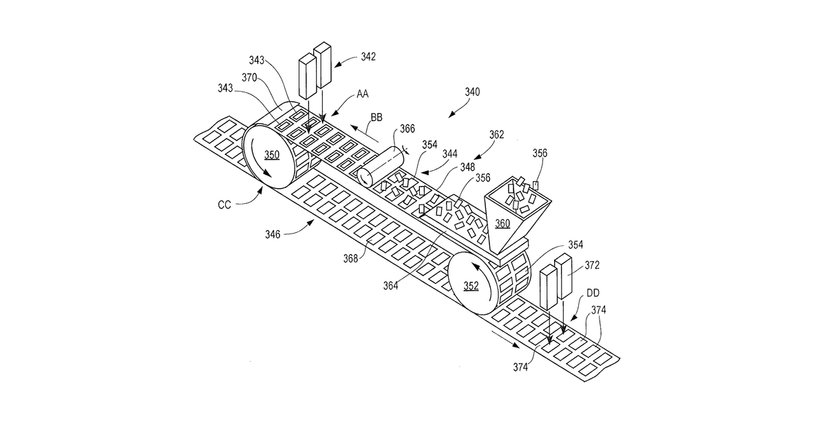 Patent drawing for Apparatus for packaging non-contact printed comestible products