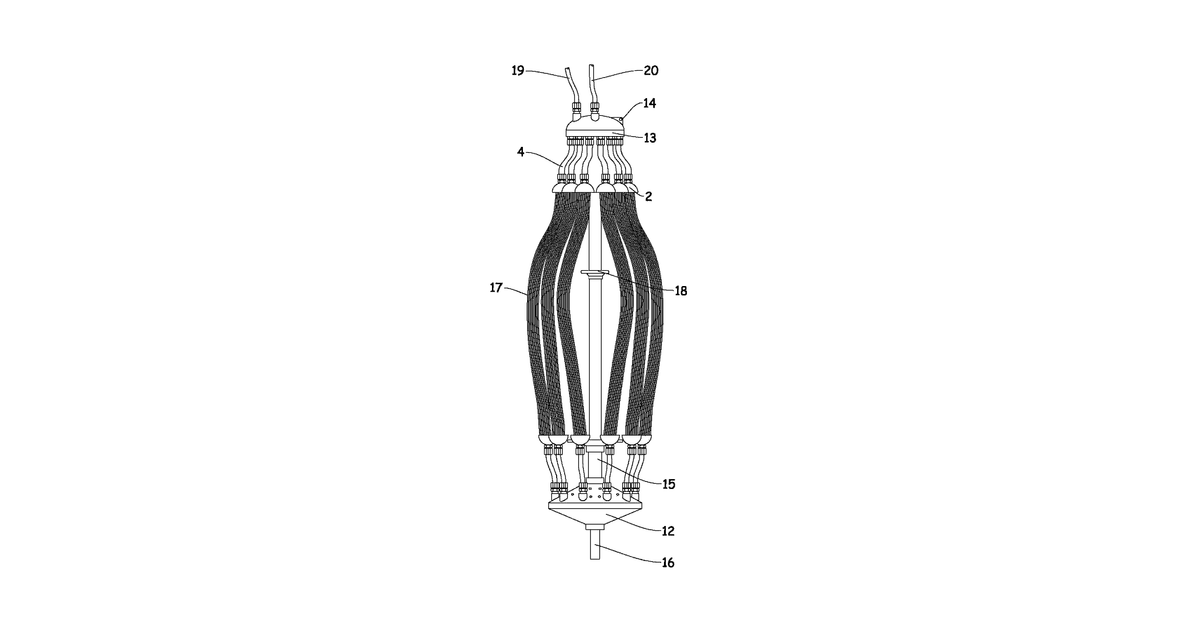 Patent drawing for Floating porous hollow fiber membrane bundle