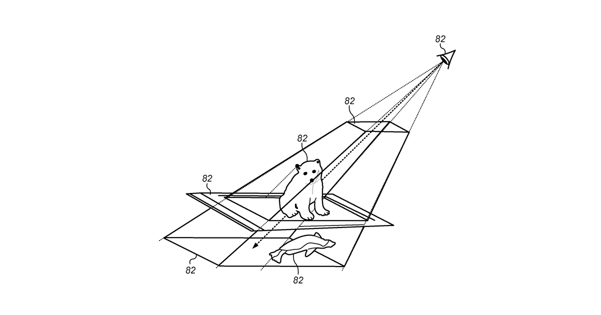 Patent drawing for Three dimensional horizontal perspective workstation
