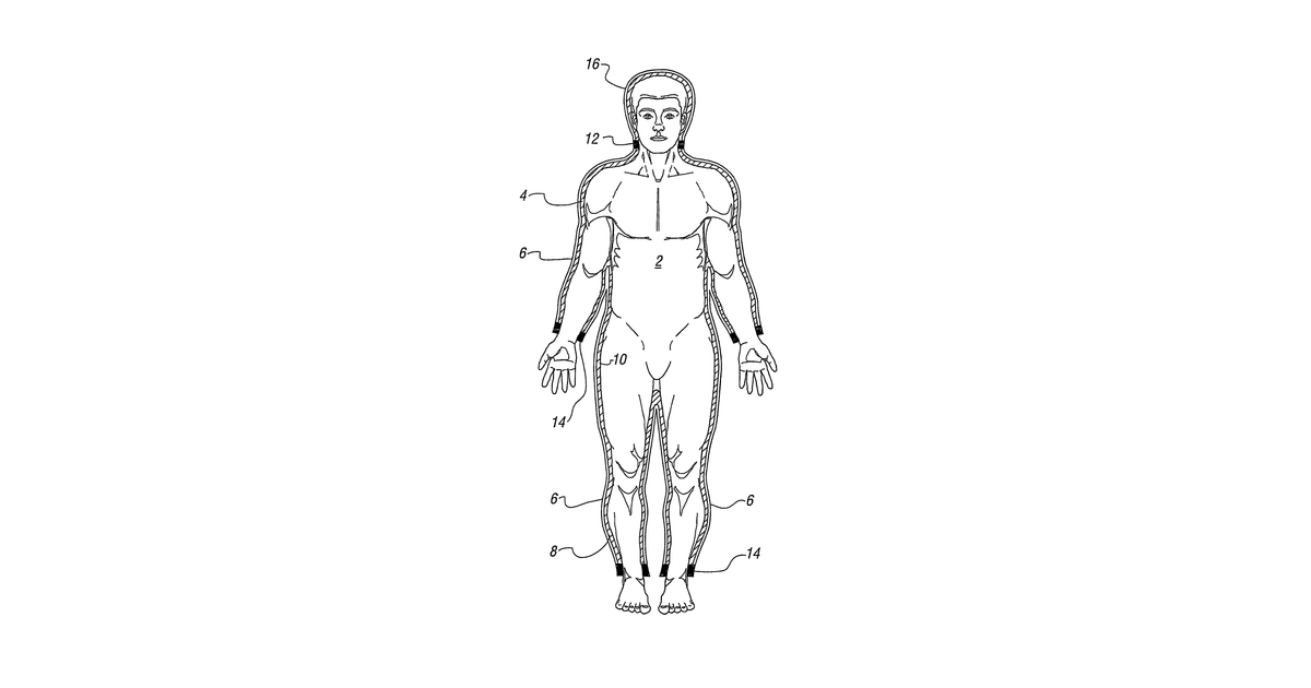 Patent drawing for Wet/dry suit with knitted wool layers