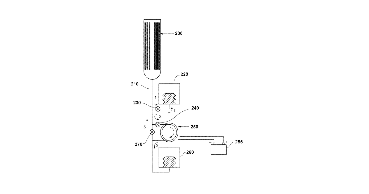 Patent drawing for Phase change material thermal power generator